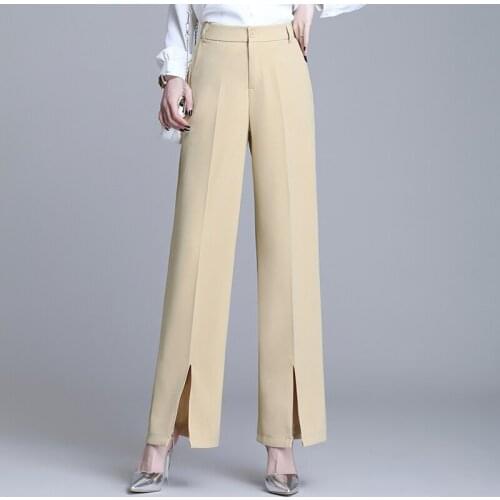OUMENGKA Office Lady Work Leisure Suit Pants 2021 New Korean Solid Summer Casual High Waist Full Length Harem Pants S-3XL