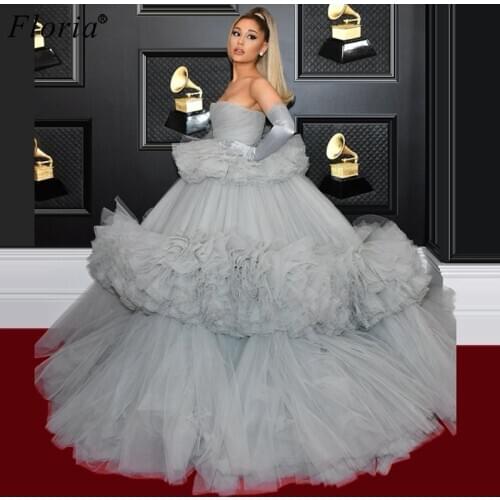 Princess Gray Celebrity Dresses 2020 Middle East Sexy Red Carpet Runaway Dresses Fashion Photography Gowns Plus Size Vestidos