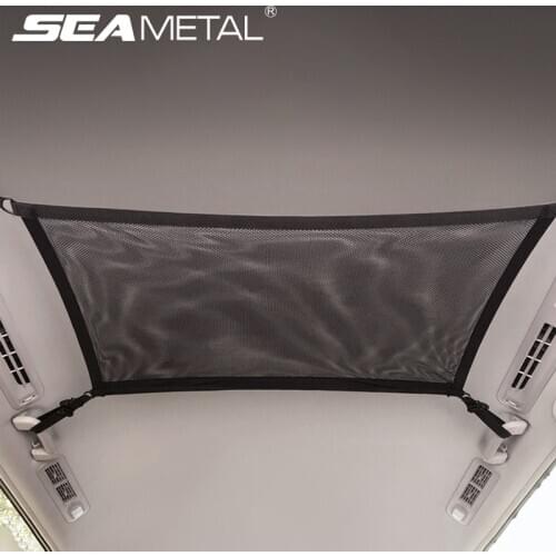 80cm*55cm Car Ceiling Storage Bag Pocket Car Net Roof Storage Bag Polyester Mesh Universal Auto Organizer for Stowing Tidying
