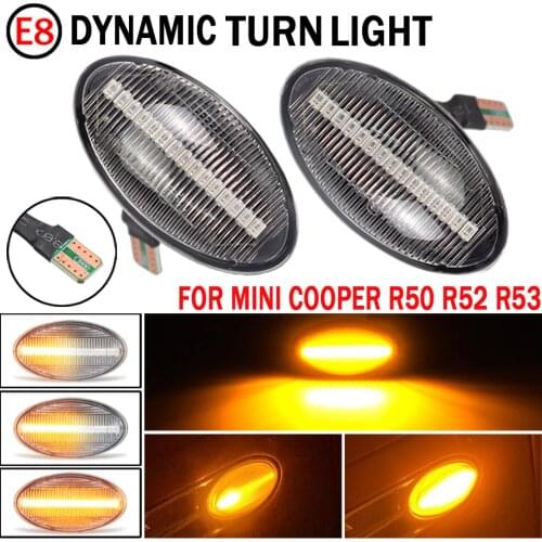 2pcs LED Side Marker Lights Turn Signal Light Side Repeater Lamp 12V Panel Lamp Blinker For MINI Cooper R50 R52 R53 2002-2008