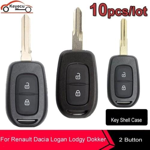 KEYECU 10pcs/lot For Renault Duster Sandero Dacia Logan Clio Captur Laguna Scenic 2016 2015 Remote Car Key Shell Case 3 Buttons