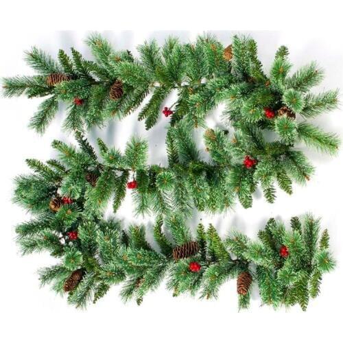 Christmas Rattan Garland Tree Pine Cone Hanging Fireplace Cane Home Garden Decor