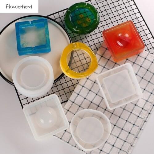 Handmade Resin Mold DIY Crystal Epoxy Silicone Mold Small Heart Shaped Square Diamond Round Plum Blossom Ashtray Mold