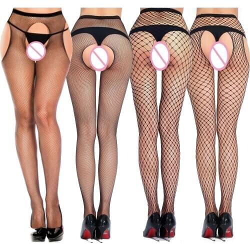 Sexy Lingerie Porno Babydoll Fishnet Stockings Open Crotch Women Sexy Underwear Lace Tights Stocking Lenceria Hot Erotic Costume