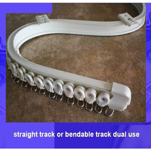 Curtain rail White Modern style Visible Track Nano Silencer Curtains accessories Plastic Bendable Curtain track
