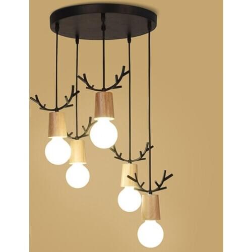 Nordic antler meal chandelier Lighting For Living Room lights Deer head Hanging Lamp For restaurant corridor Decor Fixture