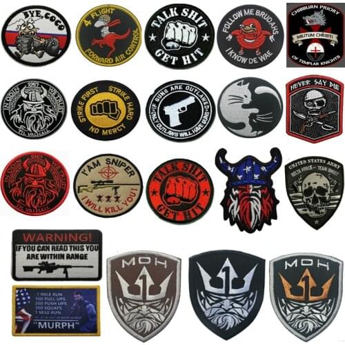 Embroidery Hook Patches Tactical Badge Armbands Sewings Appliques Patch Clothes Accessories for Jackets,Caps,Bags,Backpacks,Vest