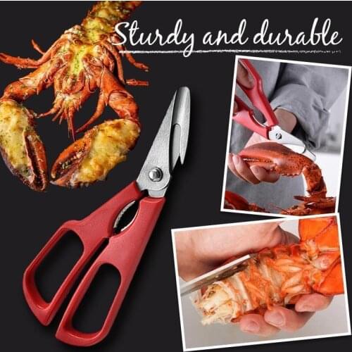 1PC Stainless Seafood Scissors Lobster Fish Shrimp Crab Seafood Scissors Shears Snip Shells New Kitchen Tool