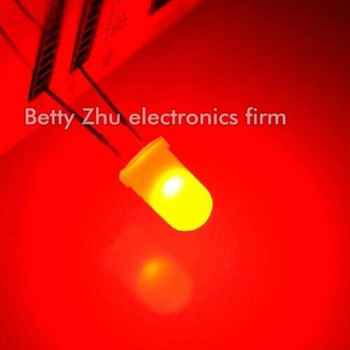 100PCS/LOT LED light-emitting diode 5MM Round Red shell glows red light mist