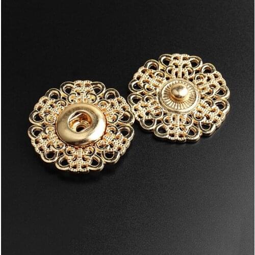 100pcs Metal Concealed Buckle Coat Windbreaker Button Decoration Accessories Invisible Snap Buckles Flower Shape Snap Buttons