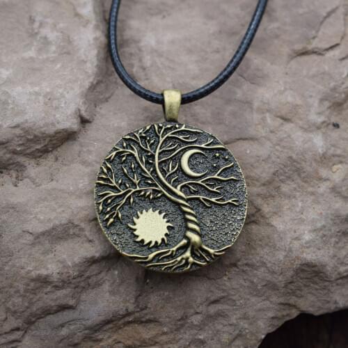 12pcs Fashion Tree of Life Moon and Sun necklace