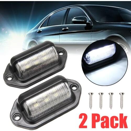 2pcs 6LED Number License Plate Light Car Boat Truck Trailer Step Lamp Waterproof 12-24V