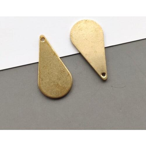 20pcs/Lot Earring Charms Stamping Waterdrop Tear Drop Pendant Brass Jewelry Diy Necklace Earring Bracelet Making Findings