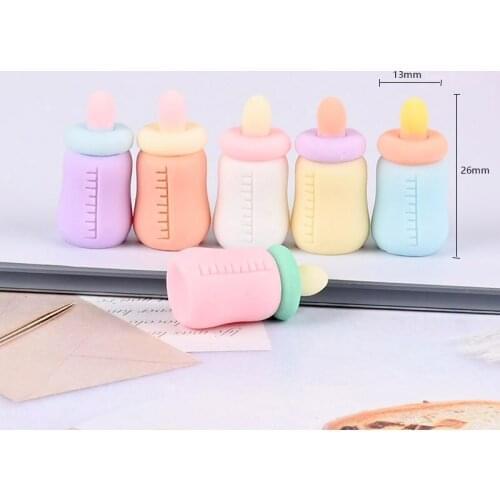 20Pcs Simulation 3D Milk Bottle Kawaii Resin Cabochon Miniature Dollhouse Scrapbook Craft DIY Jewelry Making Accessories