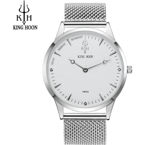 2017 Top Brand KING HOON Watch Men Fashion Casual Sport Waterproof Leather Quartz Men Watch military Clock Relogio Masculino