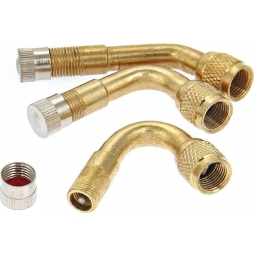 3pcs Car Motorcycle Tire Brass Valve 45/90/135 Degree Extension Tube Metal Valve Extension Rod Inflatable Nozzle Extension Tube