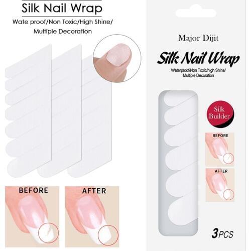 3pc/set Silk Fiber Builder Wrap Nail For Nail Art UV Gel Quick Extension Nail Form White Non-Woven Silks Tip DIY Salon Tools