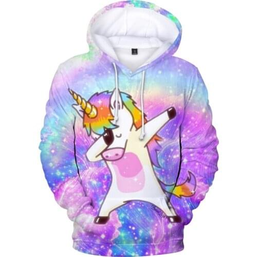 Galaxy Dabbing Unicorn 3d Anime Hoodies Crewneck Sweatshirt Customized with Own Logo Hoodies Japanese Hooded Streetwear Men