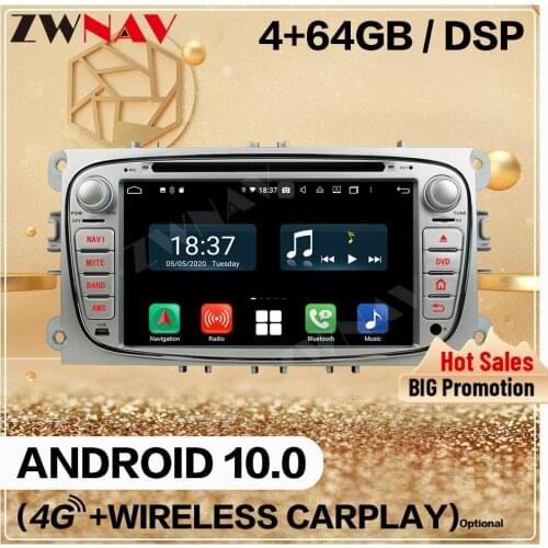 4+128GB Carplay 2 Din For FORD Focus S-MAX Mondeo C-MAX Galaxy Android 10.0 Car Multimedia Audio Radio GPS Navi Head Unit Stereo
