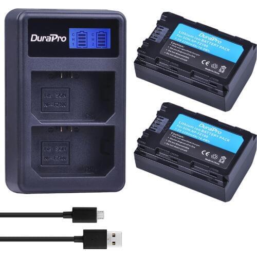 2PC 2280mAH NP FZ100 NP-FZ100 Battery + LCD Charger for Sony NP-FZ100 BC-QZ1 Alpha 9, A7RIII, ILCE-7RM3,A9,A9R,Alpha 9s Camera