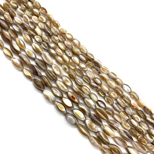 Natural Sea Water Shell Beads Rice-shaped Shell Beads Loose Beads for DIY Fashion Necklace Bracelet Earrings Jewelry Accessories