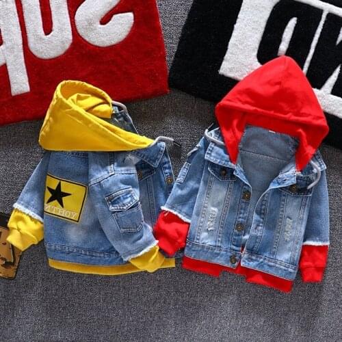 Childrens Denim Coats Spring Autumn Clothes Long Sleeve Baby Boys Girls Jackets Hooded Coats Denim Jackets for 3 4 5 6 7 Year