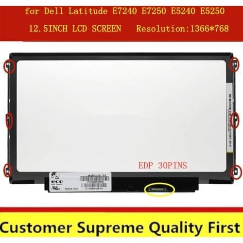 12.5inch HB125WX1-100 HB125WX1-201 LP125WH2-TPB1 B125XTN03 For HP 820 G2 Dell E7240 LCD Screen edp 30PINS