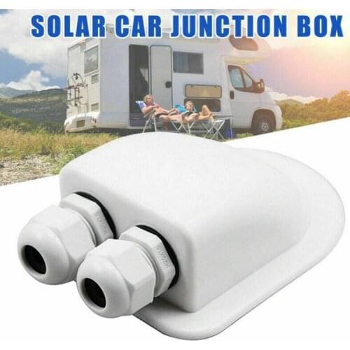 Double Hole Double Wire Entry Solar Panel Roof Entry Gland Box Cable White/black Motorhome Accessories For Camper Van Yacht RV