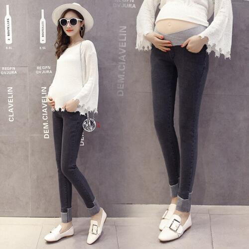 Low Waist Jeans Maternity Pants Skinny Curling Pants For Pregnant Women Clothe Stretch Abdominal Pregnancy Trousers Nursing Jean