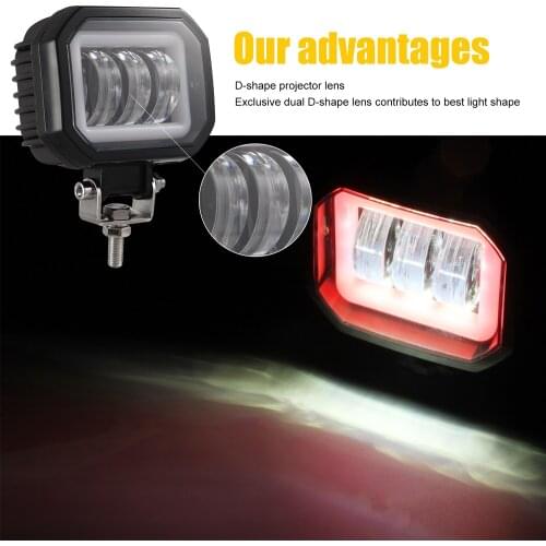 4" 30W red Round/Square potlight with angel eyes Work Light Spotlight For 4x4 Offroad UTV Truck Tractor Motorcycle Fog lights