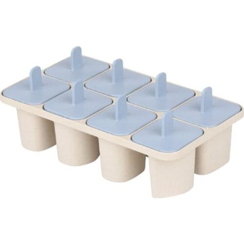 DIY Letter Frozen Ice Cream Tools 8 Cell Wheat Straw Handle Tray Pan Mould Cube Molds Popsicle Maker Kitchen Cooking Tools 2021
