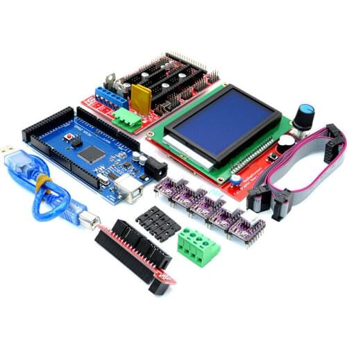 Mega 2560 R3 CH340+1pcs RAMPS 1.4 Controller+5pcs A4988/DRV8825 Stepper Driver Module+1pcs 12864 controller for 3D Printer kit