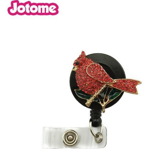 Red Cardinals Bird Nurse Yoyo Badge Holder Reel For School Officer