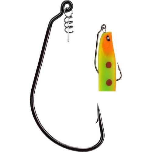 Loogdeel 10PCS/Lot Worm Hook with Lock Stitch Soft Lure Bait Single Hooks Grub Fishhook Texas Rig Accessories