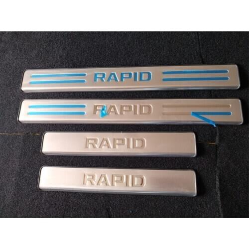 Stainless Steel Scuff Plate/Door Sill Door Sill car-styling for Skoda rapid 2012 2013 2014 2015 2016 2017 2018 2019