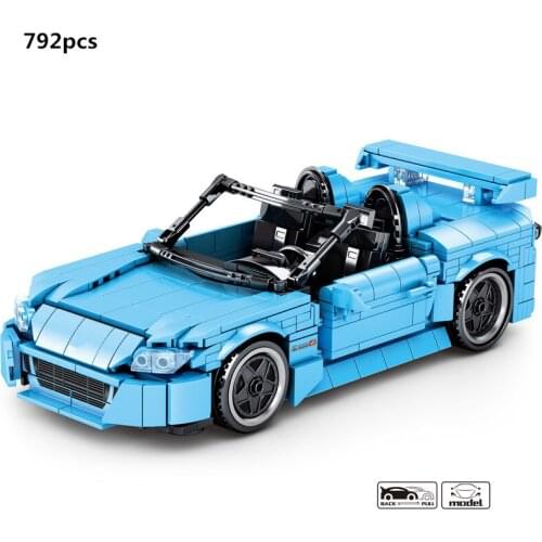 2021 NEW High-Tech Famous S2000 Sports Car Building Blocks Pull Back Function Racing DIY Classic Model Toys For Children Gifts