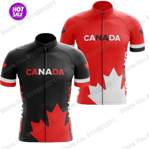 New Invert Team Canada Cycling Jersey Short Sleeve Summer Cycling Clothing Road Bike Shirt Bicycle Tops MTB Wear Uniform Maillot