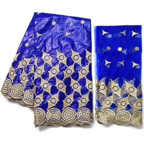 New Arrival Stone African Bazin Riche brocade Fabric With Embroidery Lace Tissu Bazin Riche Dress Material Nigerian Gele Headtie
