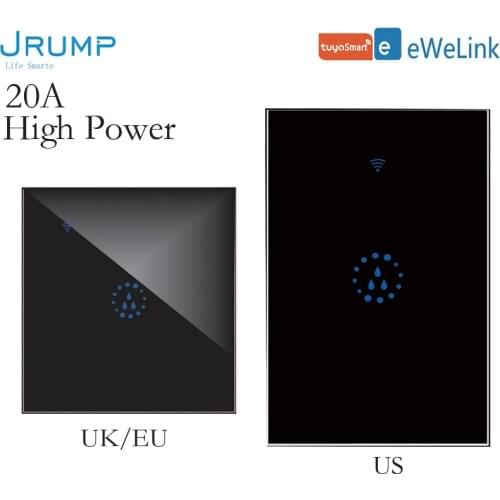 JRUMP EU/US WiFi Boiler Water Heater Switch Hight-Power Touch Switch Remote Control Timer Voice Control Google Home Alexa Siri