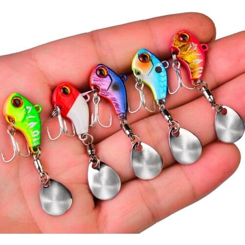 1Pcs Fishing lure Metal Rotating VIB vibration Spinner Spoon Fishing Lures 6g/15g/28g Jigs Bass Sequins Hard Baits Tackle Pesca
