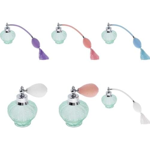 Fashionable Vintage Style Refillable Empty Glass Perfume Bottle Bulb with Long Spray Atomizer 100ml - Various Colors to Choose