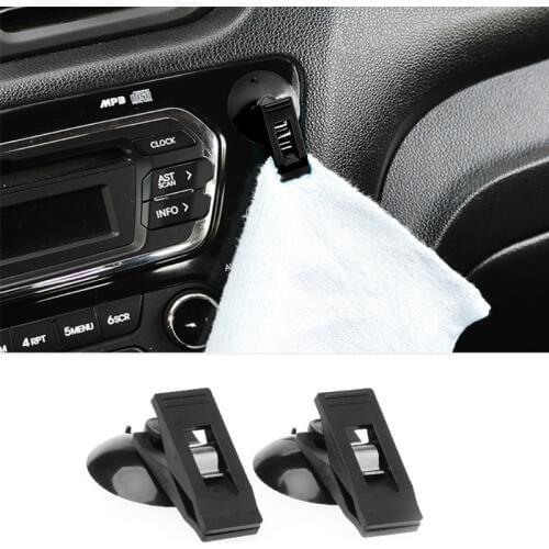 QILEJVS 1 Pair Universal Car Windshield Parking Card Ticket Holder Clip Organizer w/Suction #1