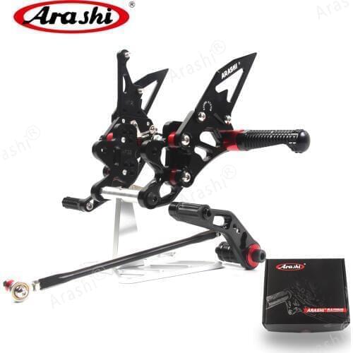 Arashi CNC Adjustable Footrests Rider Rearset Foot Pegs For SUZUKI GSX-R 600 / 750 2006 2007 2008 2009 2010 GSXR600 GSXR750 K6