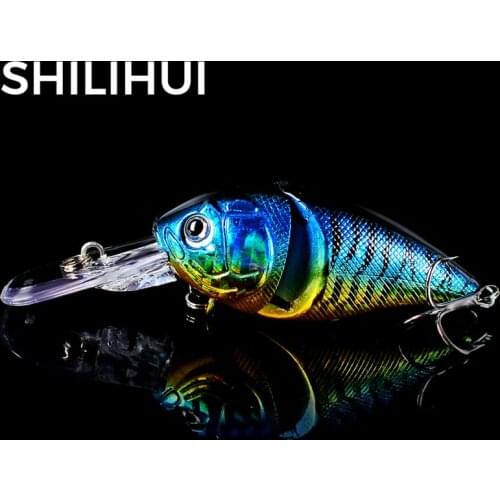SHILIHUI 1pcs 8.5cm 14g 2 Sections Crankbait Topwater Fishing Lure Minnow Lures Artificial Bait Treble Hooks Fishing Tackle