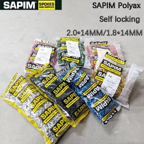 SAPIM Nipple aluminum alloy Nipple ultra light bevel self-locking 14G 2.0*14MM 12MM 15GPolyax Wheelset Spoke