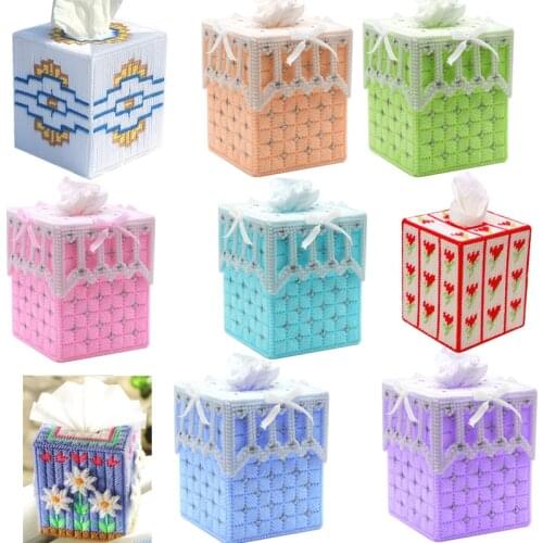 Embroidery storage bag DIY 3D cross-stitch,storage box,Square tissue box,chinese cross stitch ,Has been cut NO.5