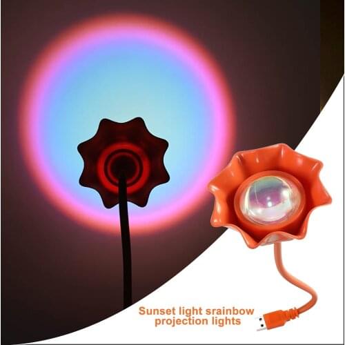 USB Led Night Light Portable Rainbow Sunset Live Background Atmosphere Projector Lamp Wall Decoration Table Desk Night Lights