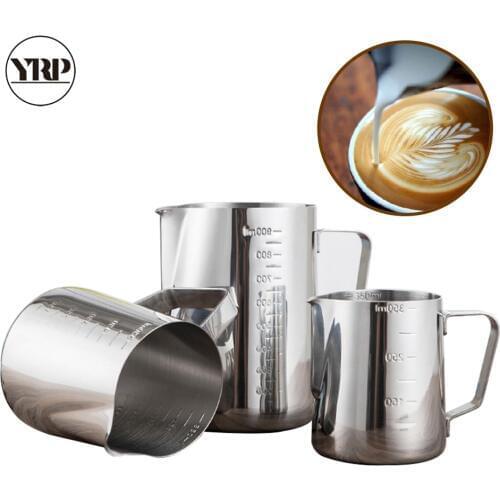 YRP Stainless Steel Milk frother Jugs Espresso Coffee mugs Barista tools Cappuccino Cups Craft Latte Pot Kitchen Accessories