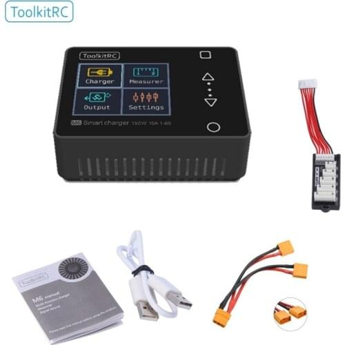 ToolkitRC M6 Battery Balance Charger 150W 10A DC Output Power Adapter for 1-6S Lipo LiHV Life Lion NiMh Pb Cell Checker
