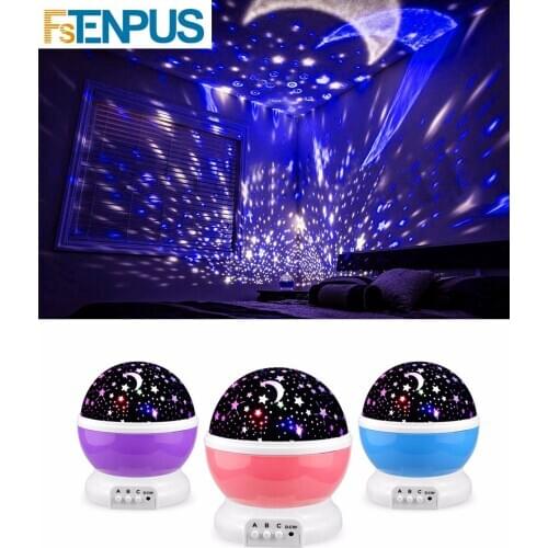 3power ways Romantic Rotating Spin Night Light Projector Sky Star Moon Master USB Lamp Led Project For Kids Baby Sleep Lighting